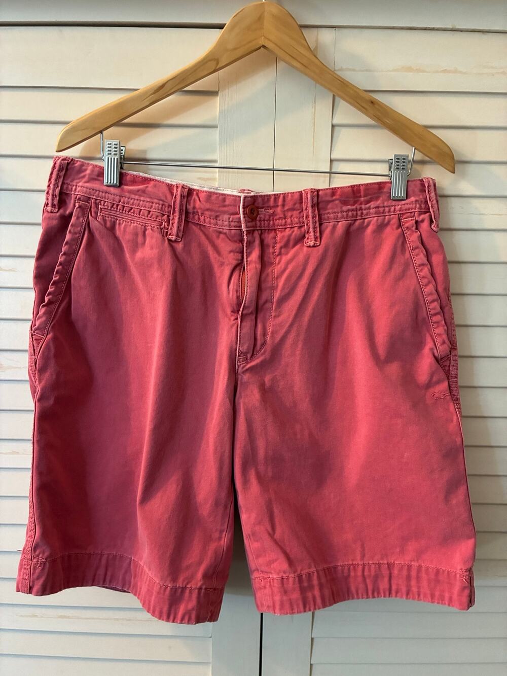 Polo by Ralph Lauren Shorts Classic Chino Cotton Red Slanted Front Pockets 33
